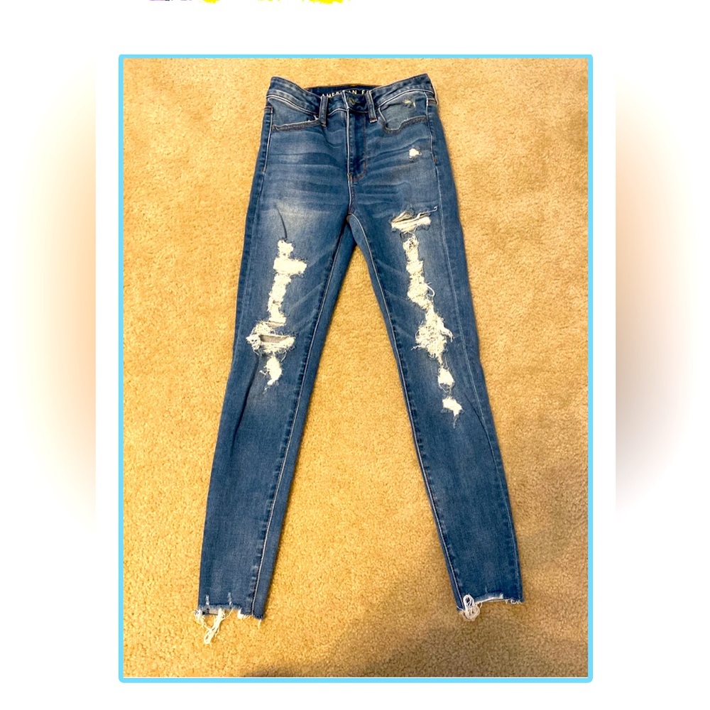 American eagle distressed super stretchy legging, Skinny jeans Women's 2